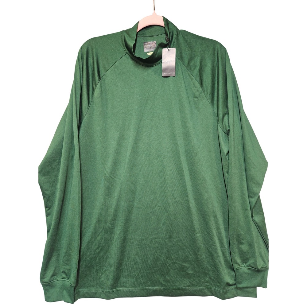 Greg Norman Play Dry Mens Large Green Mock Neck Long Sleeve Performance Shirt